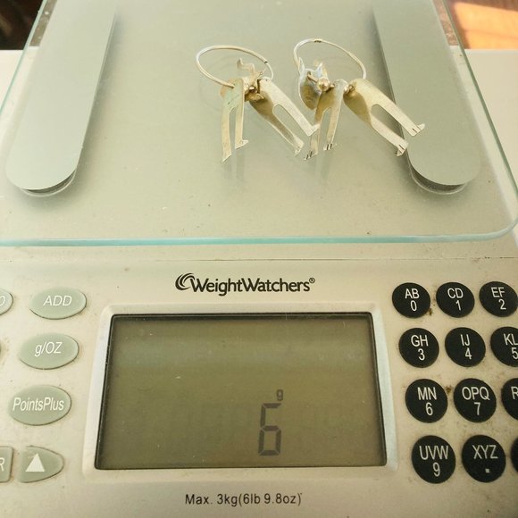 Sterling Kitten Cat Hoop Earrings 6g - Picture 10 of 10